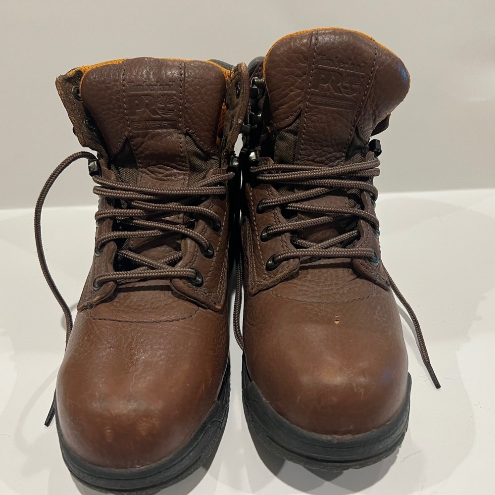 Timberland PRO Womens Titan 6 Inch Safety Toe Work Boots Brown Leather 8.5W